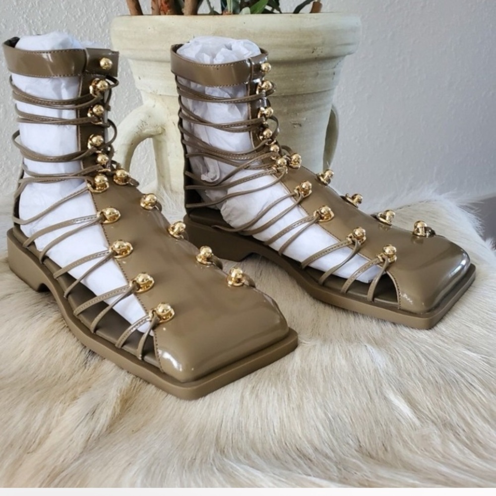 Vivienne Hu Leather Beaded Accents Gladiator Sandals Women's Size: 8 | IT 38 NIB - Picture 16 of 17